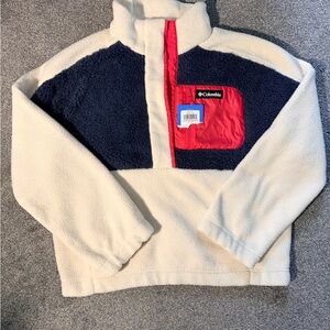 Columbia Kids' Fleece Pullover - Cream, Navy, Red